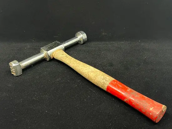 Vintage Chromed Fleur-De-Lis Log Marking Hammer — 2-Pound Timber Strike Tool 1