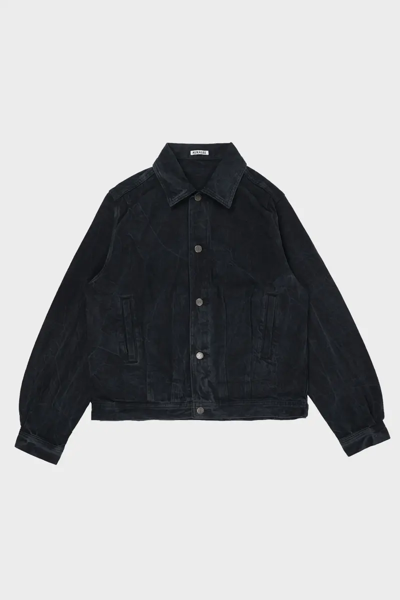 Vintage-Inspired Selvedge Denim Blouson In Faded Light Blue 1