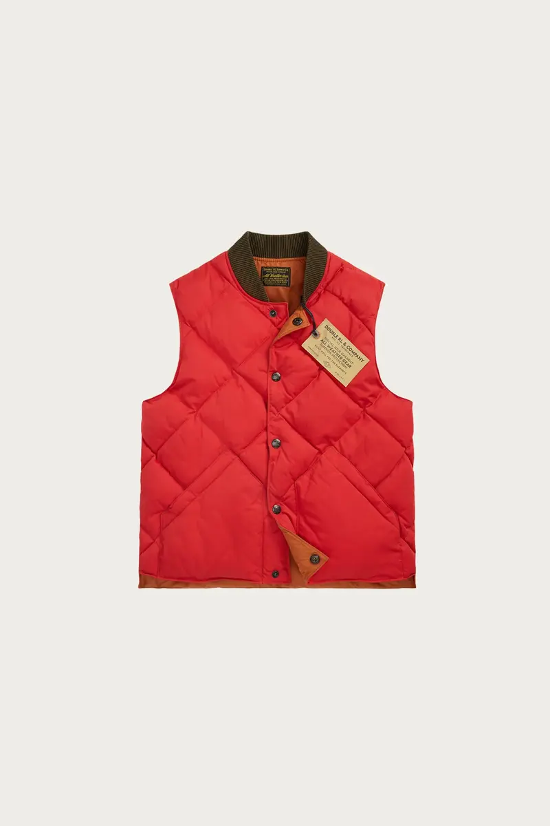 Vintage Orange Quilted Vest 1