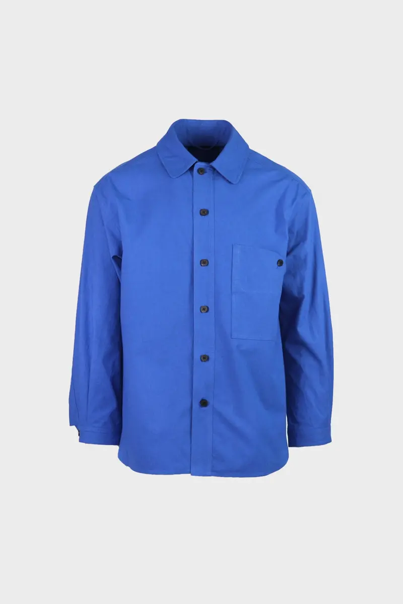 Vintage-Wash Cotton Shirt – Deep Blue 1
