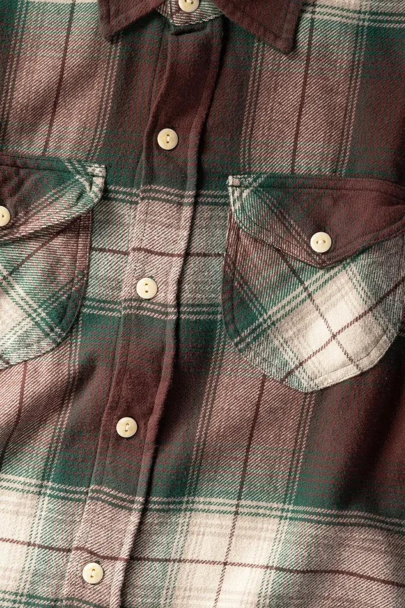 Vintage-Wash Flannel Work Shirt In Grizzly Shadow Plaid 3