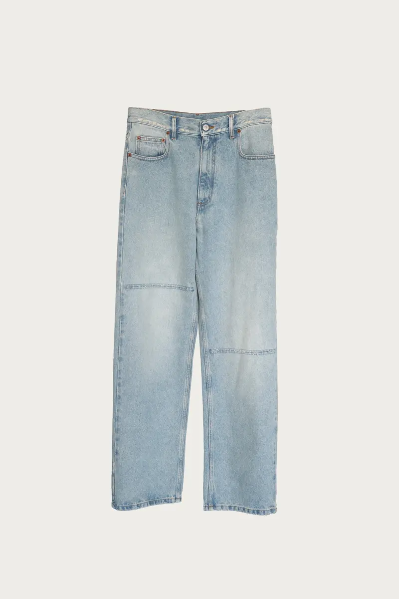 Washed And Distressed Five-Pocket Denim Jeans 1