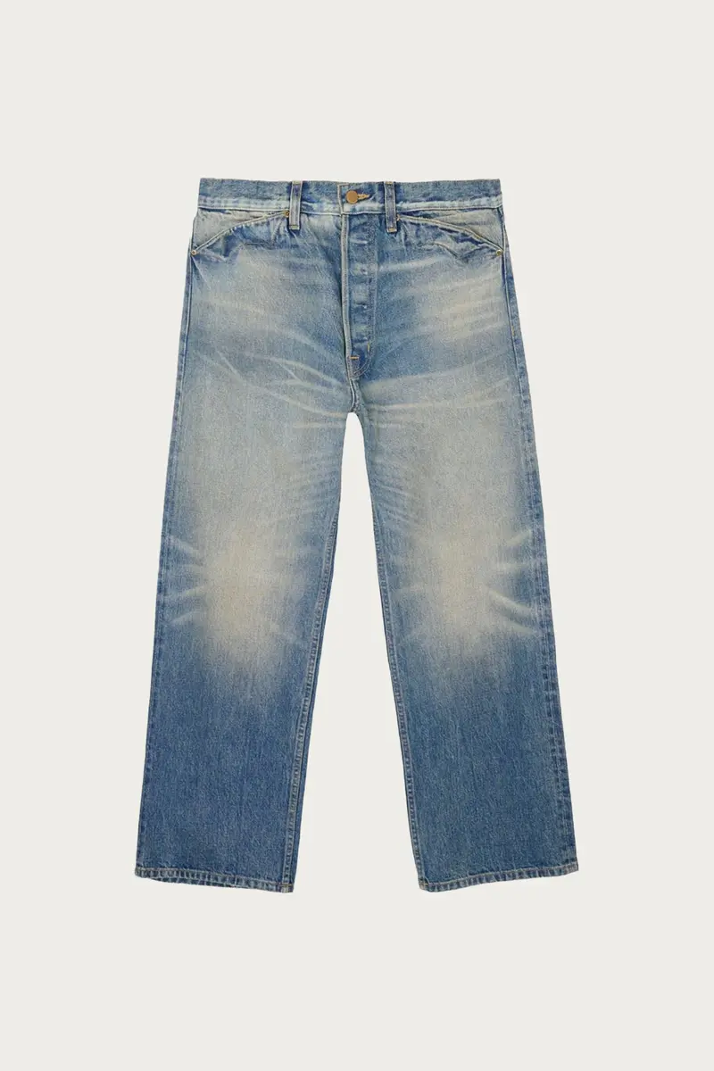 Washed Indigo 15Oz Selvedge Denim Pants – Type 00 1