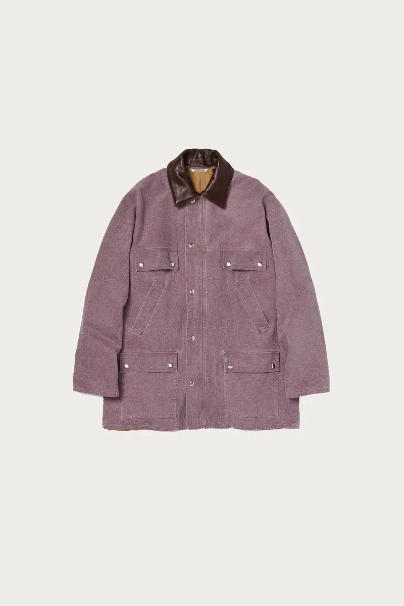 Washed Organic Canvas Hunting-Style Blouson – Purple 1