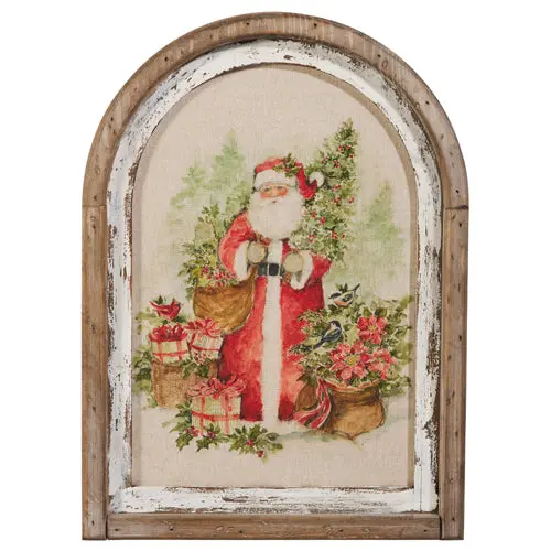 Watercolor-Style Framed Santa Wall Art For The Holidays 1