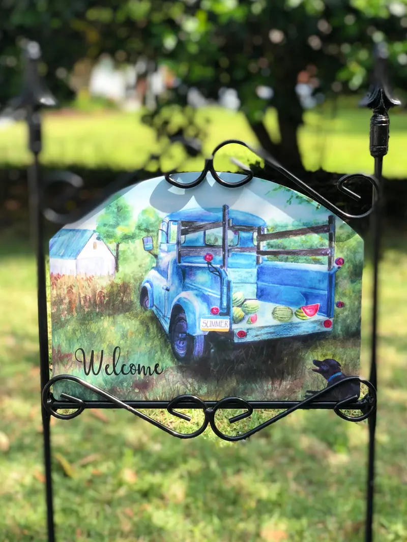 Watermelon-Themed Outdoor Welcome Sign For Garden Or Yard 1