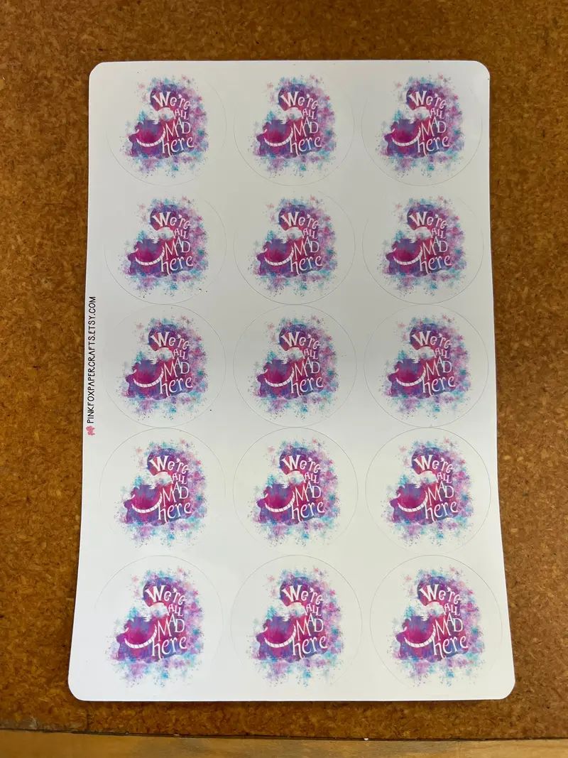 'We'Re All Mad Here' Illustrated Sticker Pack 1