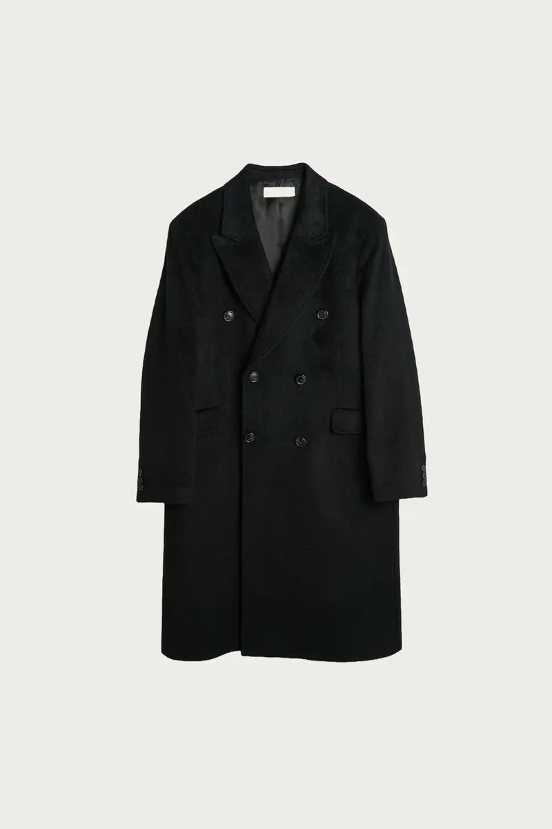 Whale Coat – Black Hairy Wool Oversized Outerwear 1