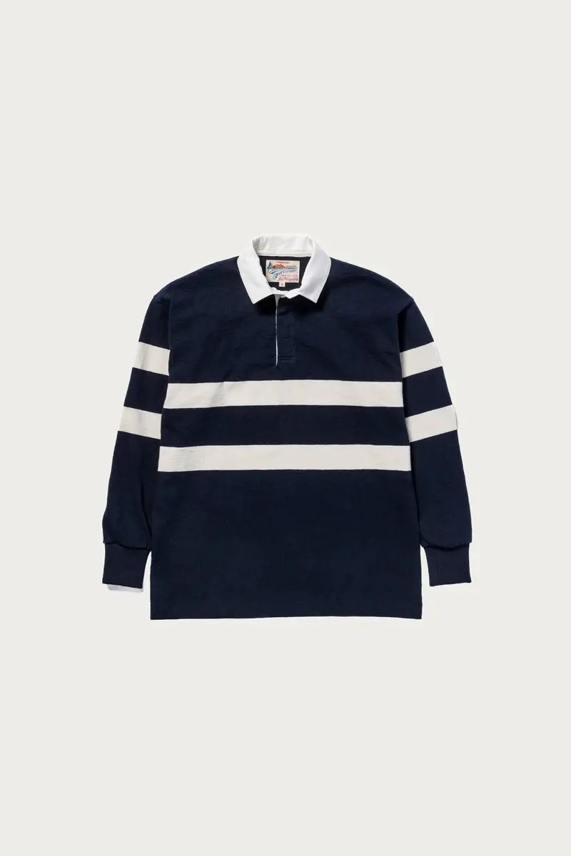 White And Black Striped Rugby Shirt For Climbers 1