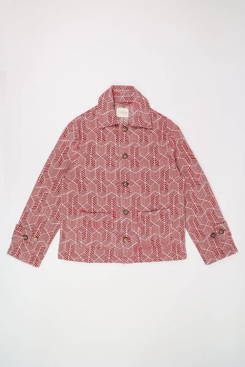White Suzani-Embellished Blouson Jacket 1