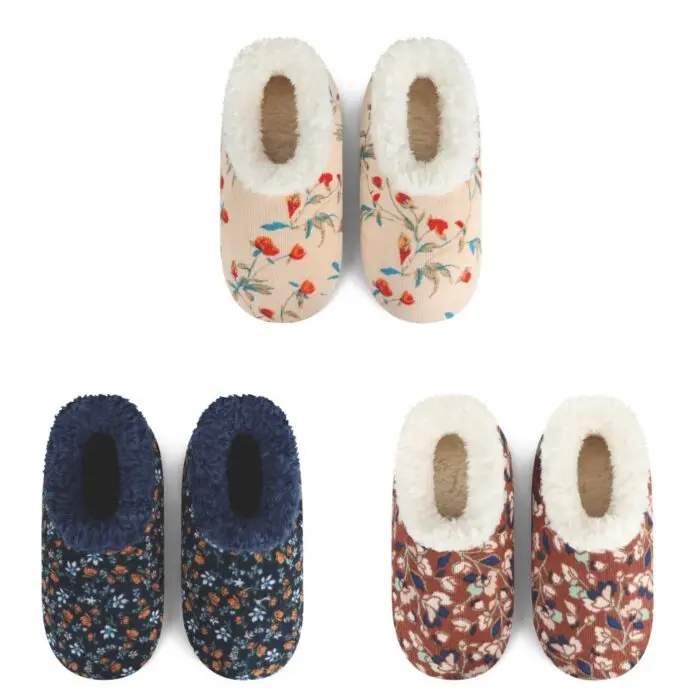 Women'S Floral Corduroy Slippers In Three Unique Styles 1