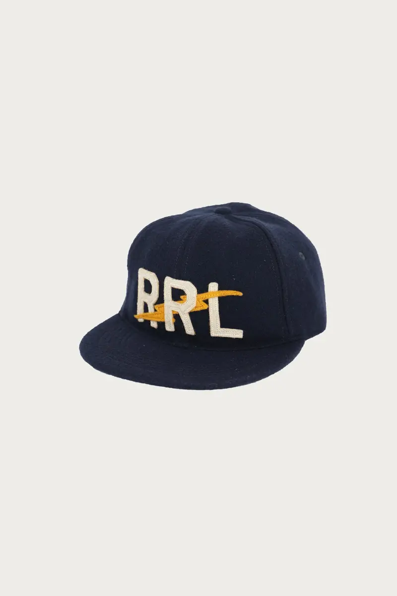 Wool-Blend Felt Ball Cap With Appliqué – Navy Blue 1