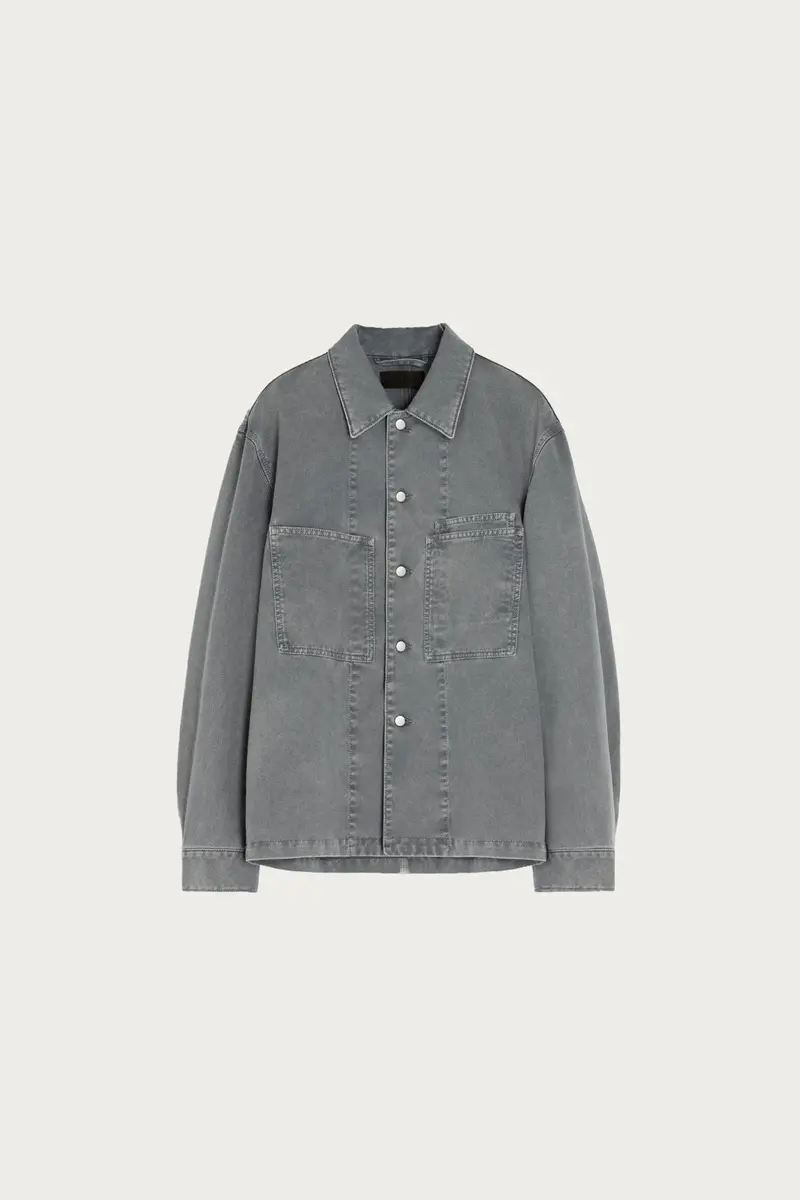 Workwear-Style Overshirt – Heather Grey Fabric 1
