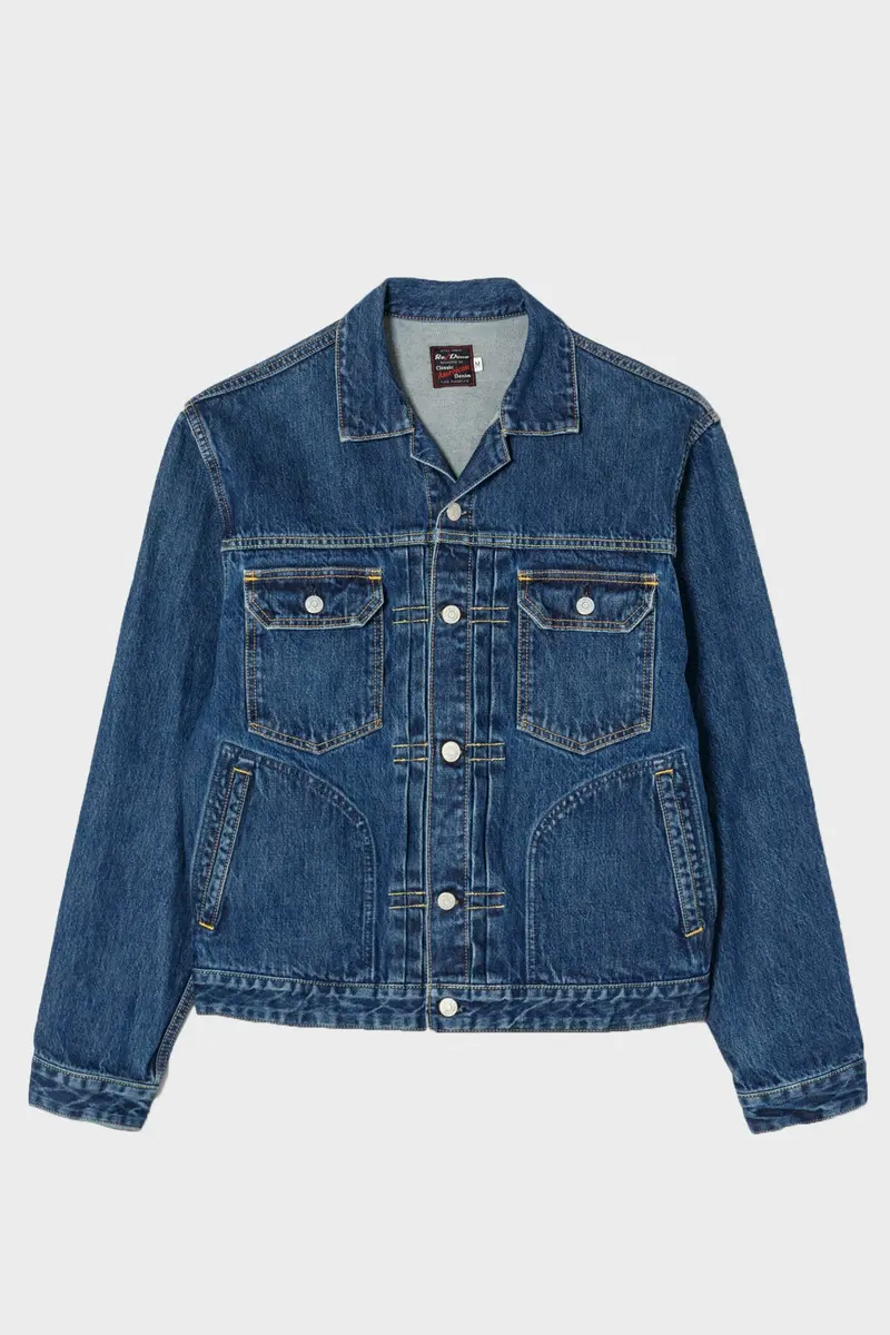 Worn-In Classic Denim Jacket – One-Year Distressed Look 1