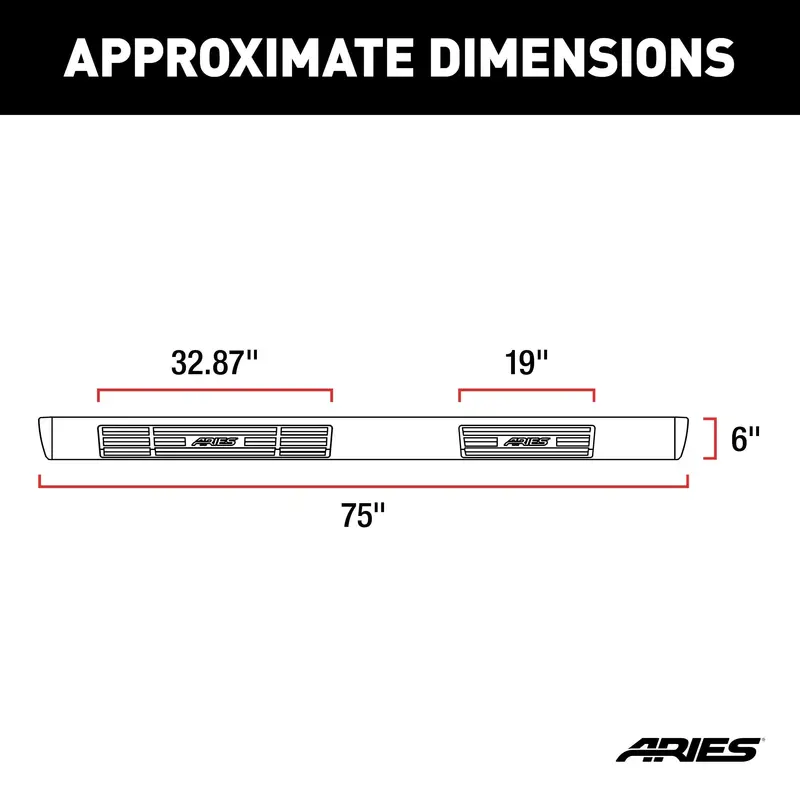 Aries 6 X 75-Inch Oval Nerf Bars – Black Aluminum, Model 4445034 For Nissan Titan 1