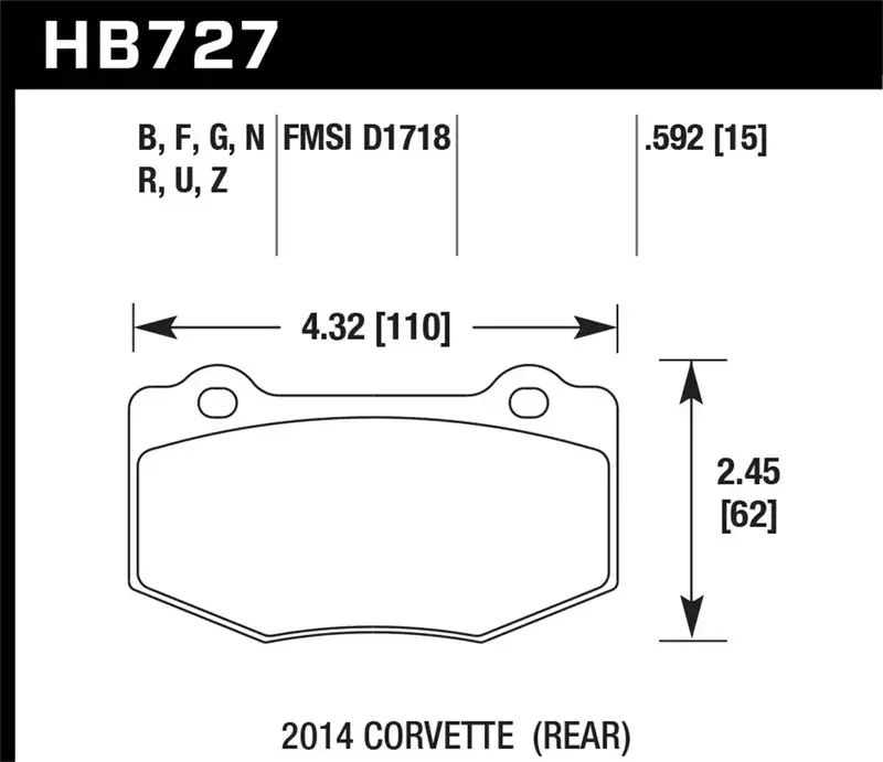 Hawk Performance Hb727Z.592 Ceramic Brake Pads – 0.592-Inch Thickness 1